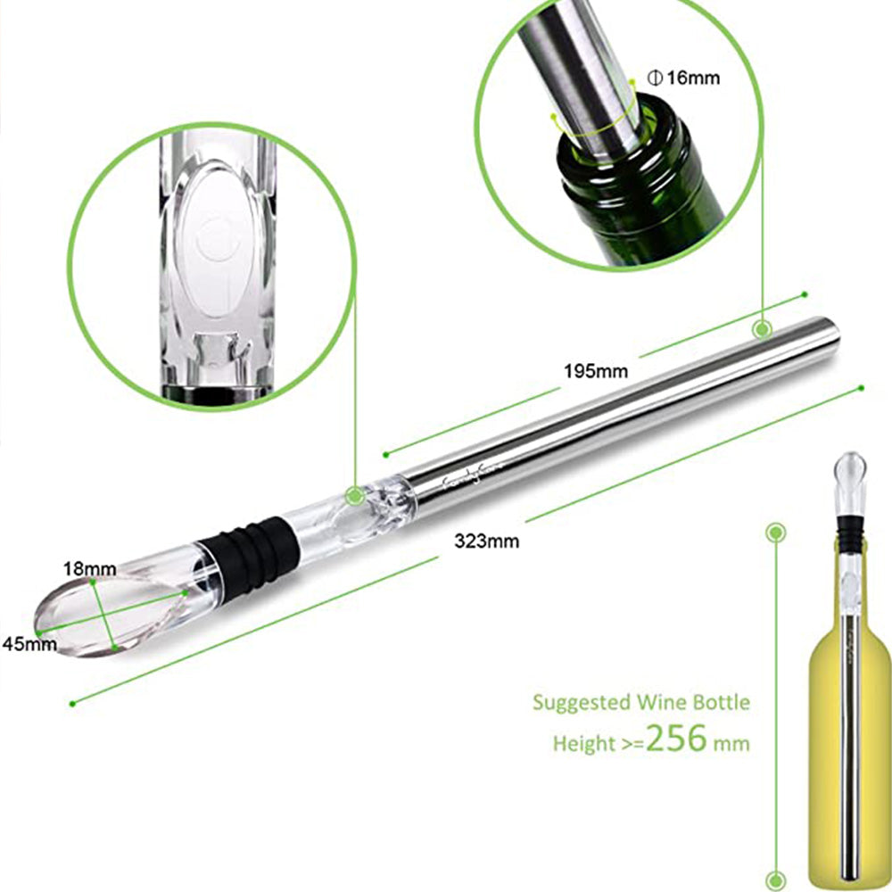 Stainless Steel Wine Bottle Chilling Rod Cooler Stick
