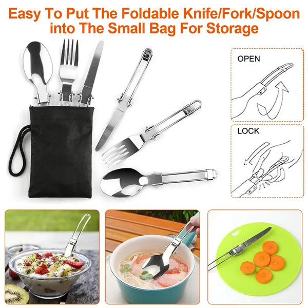 16-Piece Camping Cookware Set With Stove Pot Pan Kettle Kit