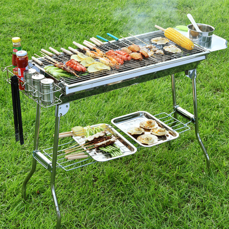 Foldable Outdoor Stainless Steel Barbecue Grill
