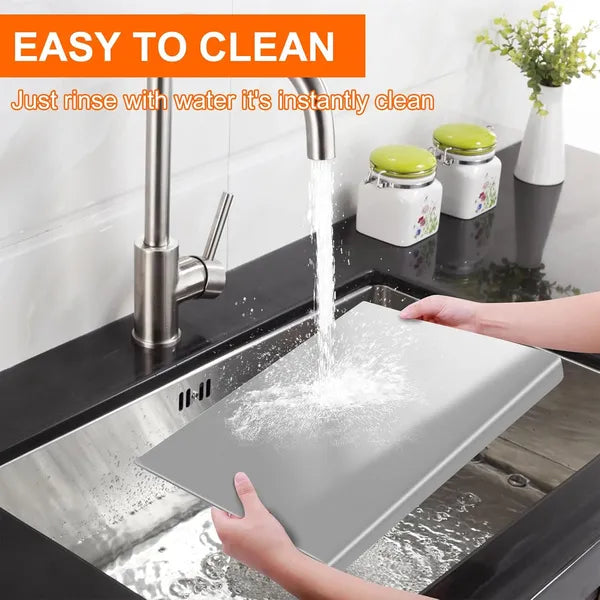 Stainless Steel Cutting Board With Lip For Kitchen Countertop