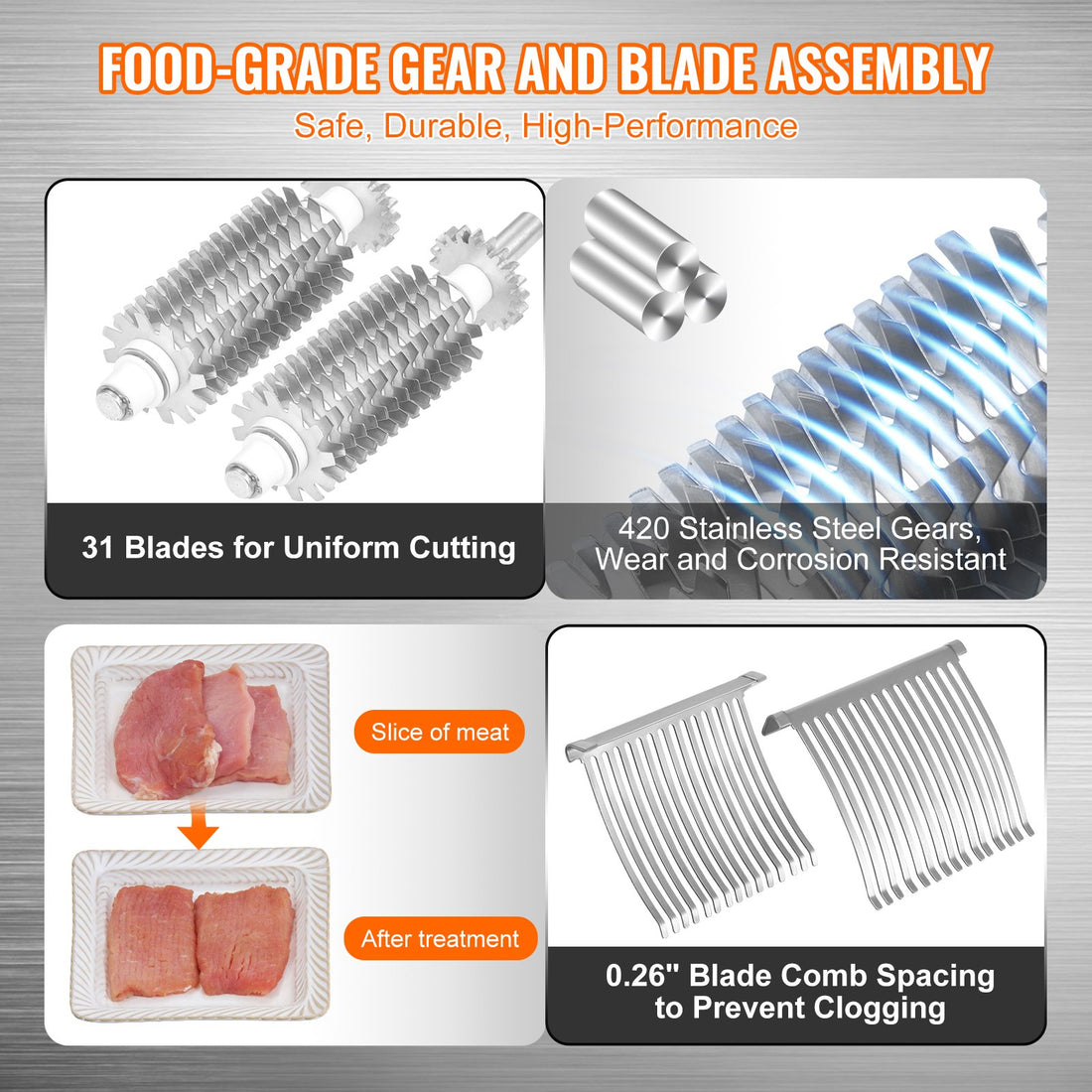 Heavy Duty Stainless Steel Manual Meat Tenderizer for Kitchen