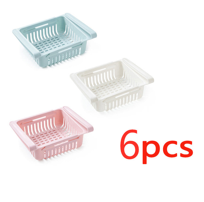 Stretchable Refrigerator Storage Basket Multifunction Kitchen Organizer