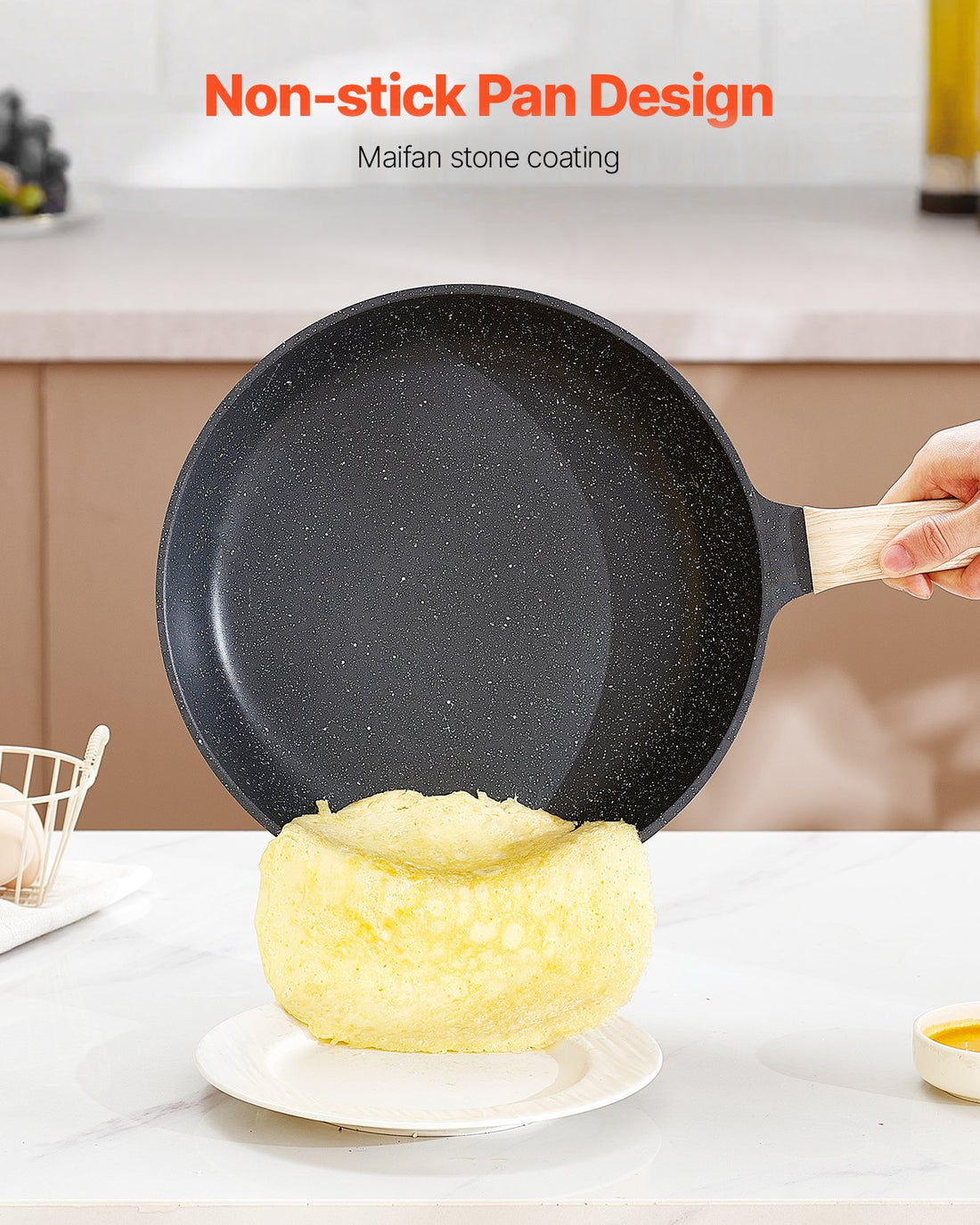 19 Piece Granite Nonstick Cookware Set Induction Compatible Black