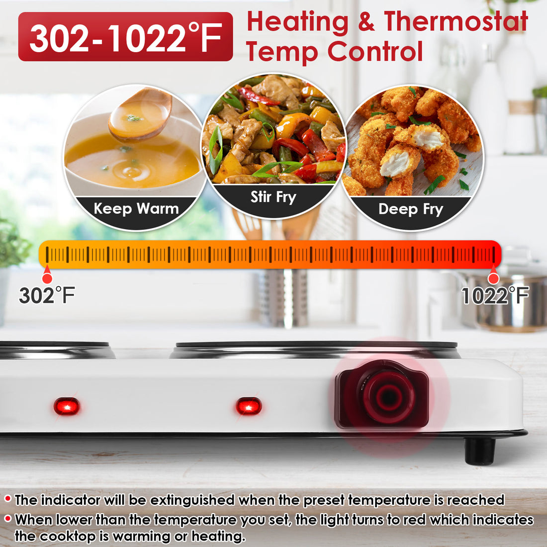 2000W Electric Infrared Dual Burner Hot Plate Stove