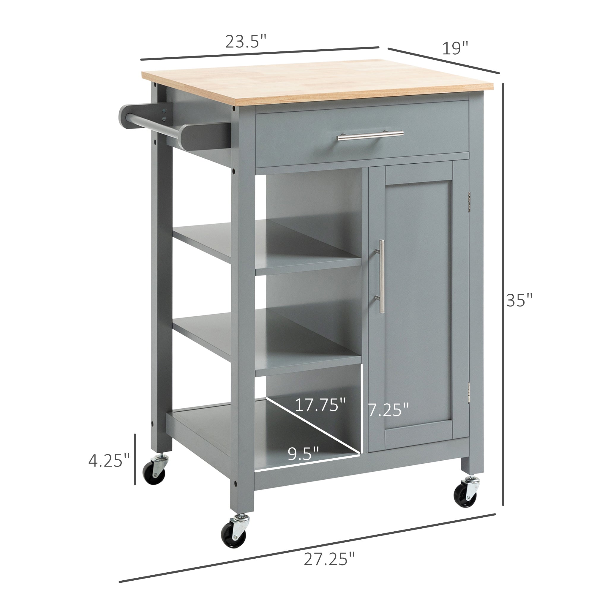 Kitchen Island Storage Cart With Wheels